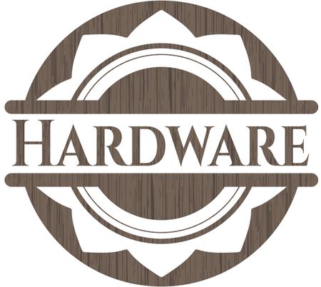 Hardware realistic wooden emblem