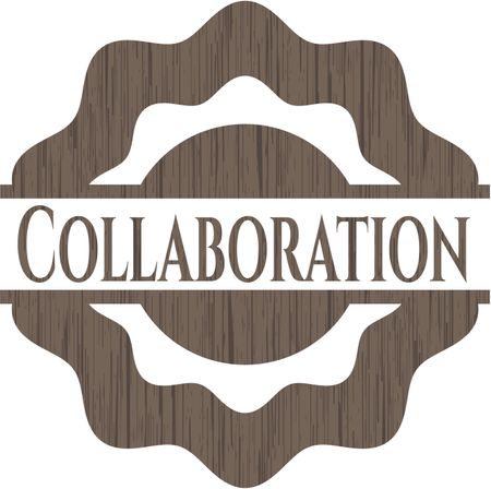 Collaboration vintage wooden emblem
