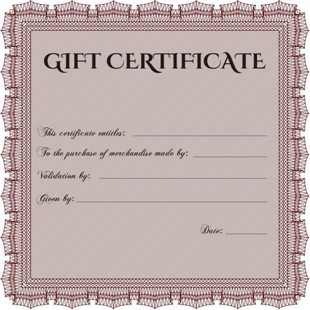 Formal Gift Certificate. Lovely design. Customizable, Easy to edit and change colors. Complex background.