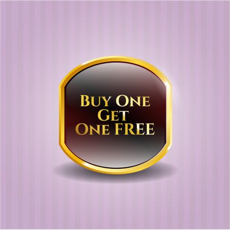 Buy one get One Free gold shiny badge