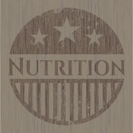 Nutrition retro style wood emblem