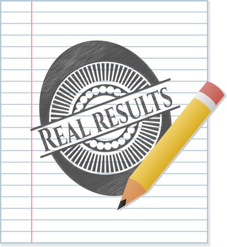 Real results draw with pencil effect