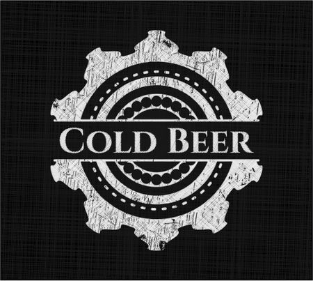 Cold Beer on blackboard