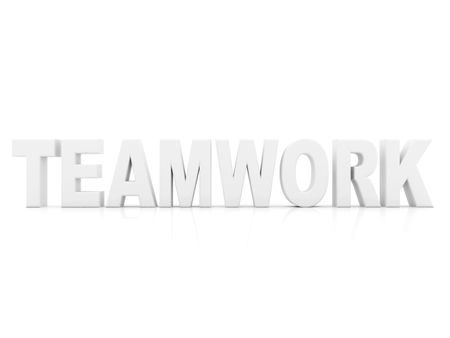 Word teamwork on 3D isolated on white