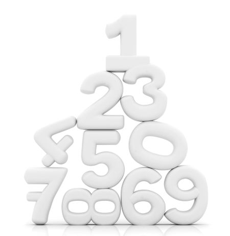 illustration of a white numbers pyramid isolated over a white background