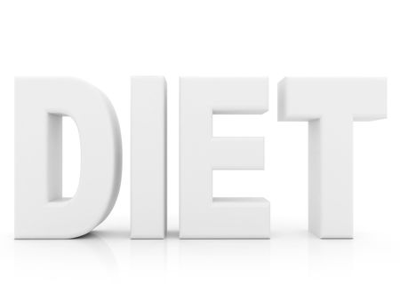 white diet word isolated over a white background