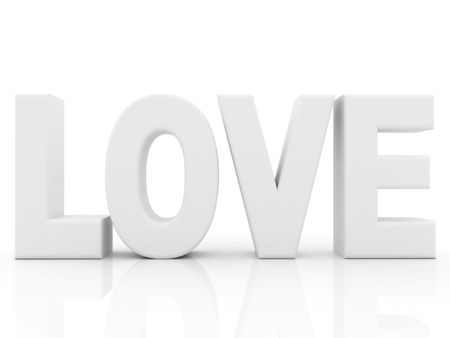 white love word isolated over a white background