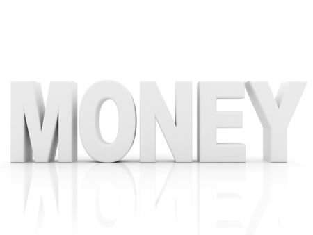 white money word isolated over a white background