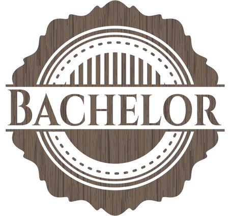 Bachelor retro style wood emblem