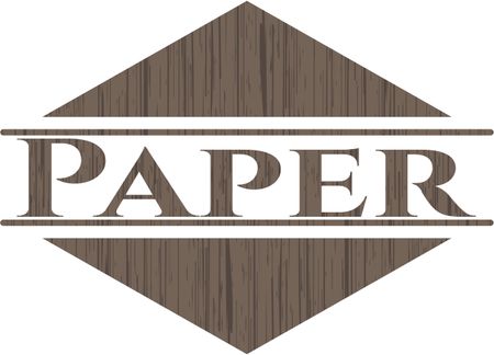 Paper wooden emblem. Vintage.