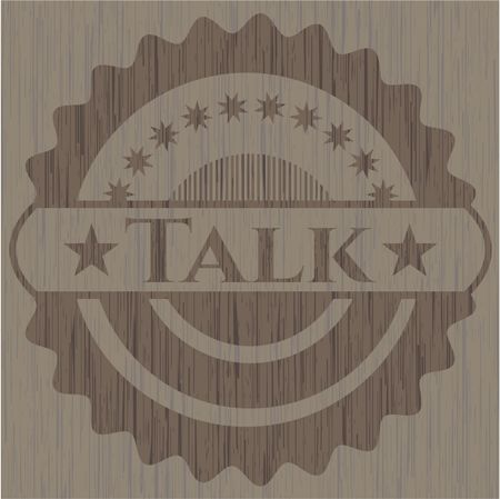 Talk wooden emblem. Retro