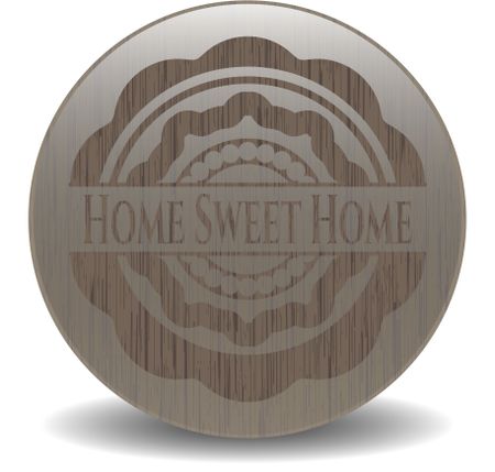 Home Sweet Home wood emblem. Retro