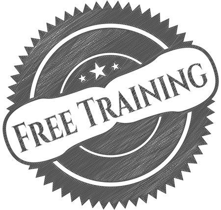 Free Training emblem with pencil effect