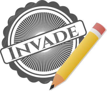 Invade pencil strokes emblem