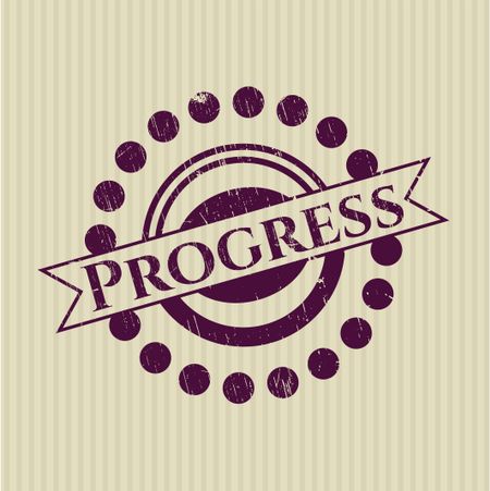Progress rubber grunge stamp