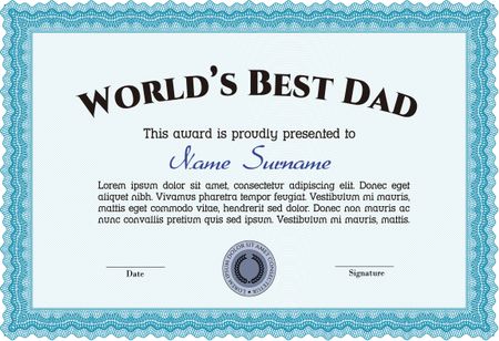 World's Best Father Award. Easy to print. Detailed. Nice design. 