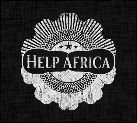 Help Africa chalk emblem written on a blackboard