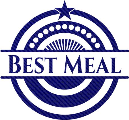 Best Meal badge with denim texture
