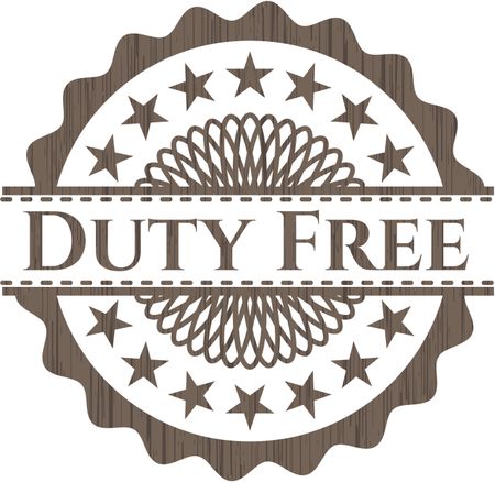 Duty Free vintage wooden emblem