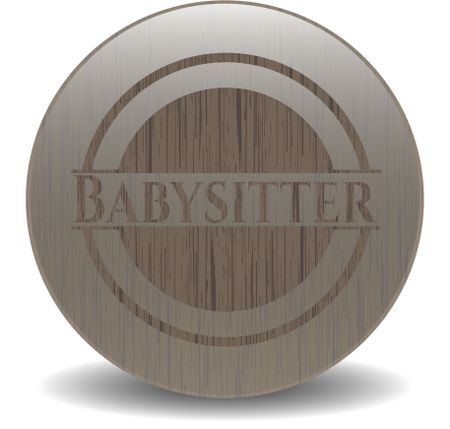 Babysitter retro style wooden emblem