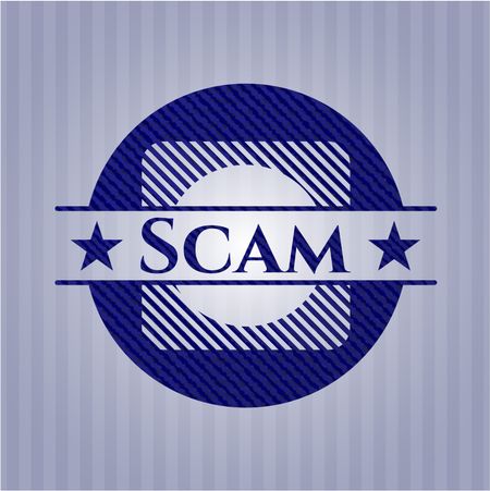 Scam jean or denim emblem or badge background