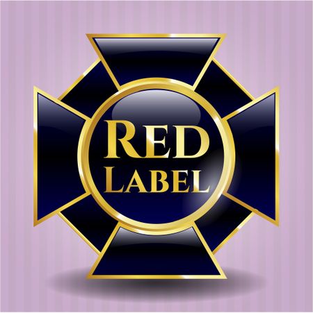 Red Label golden badge or emblem
