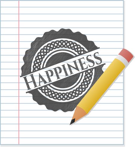 Happiness draw with pencil effect