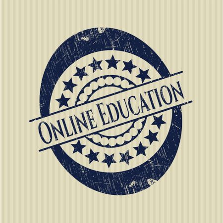 Online Education with rubber seal texture