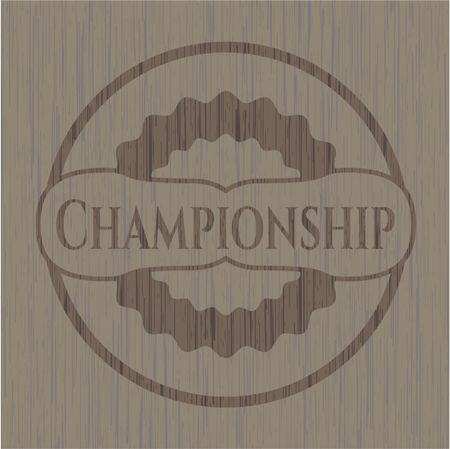Championship wooden emblem. Retro