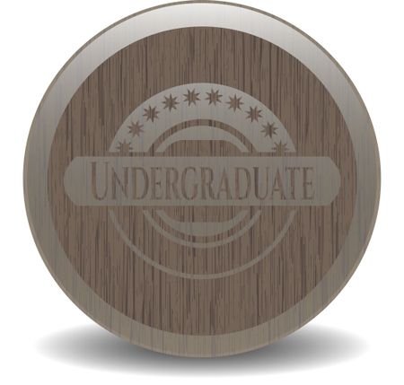 Undergraduate wooden emblem. Retro