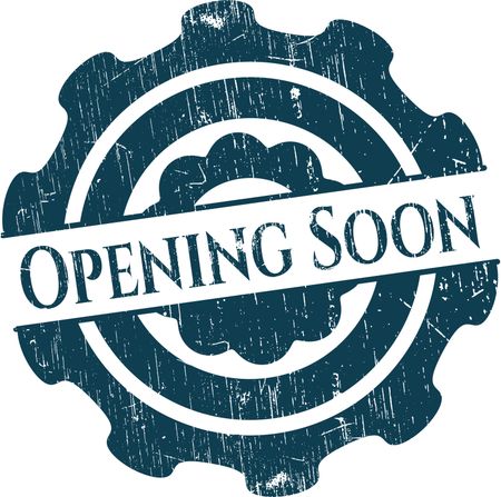 Opening Soon rubber grunge texture stamp