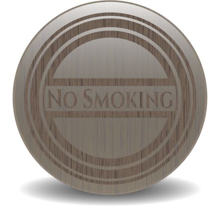 No Smoking retro style wood emblem