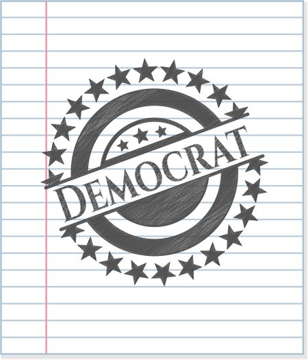 Democrat with pencil strokes