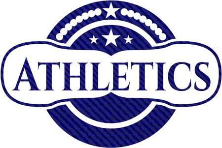 Athletics emblem with jean texture