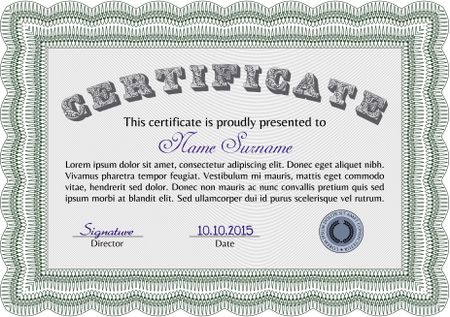 certificate template eps10 jpg of achievement diploma vector illustration design completion