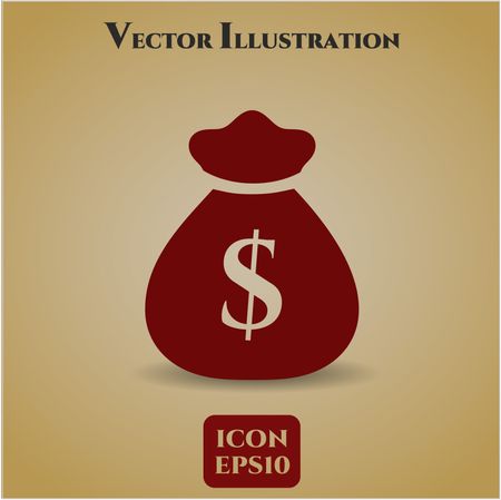 money bag icon vector symbol flat eps jpg app web concept