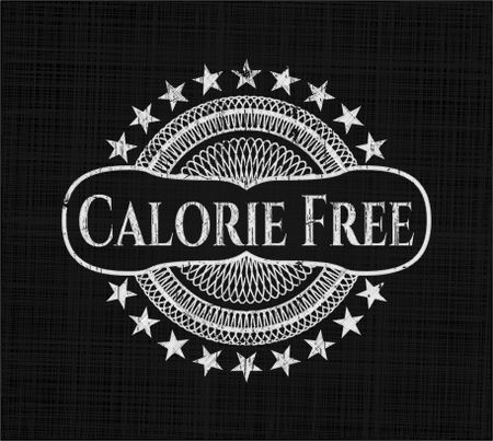 Calorie Free chalkboard emblem on black board