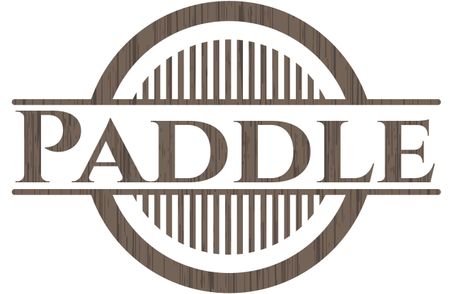 Paddle badge with wood background