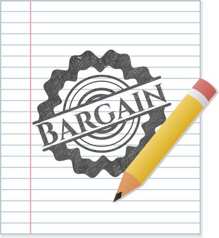 Bargain emblem with pencil effect
