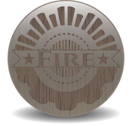 Fire wooden emblem. Vintage.