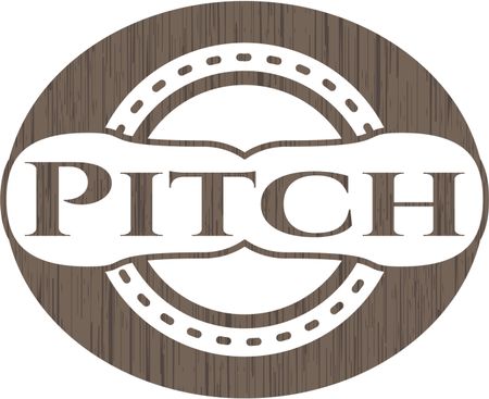 Pitch badge with wood background