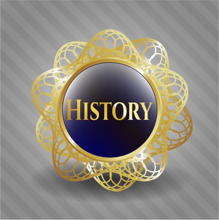 History gold shiny badge