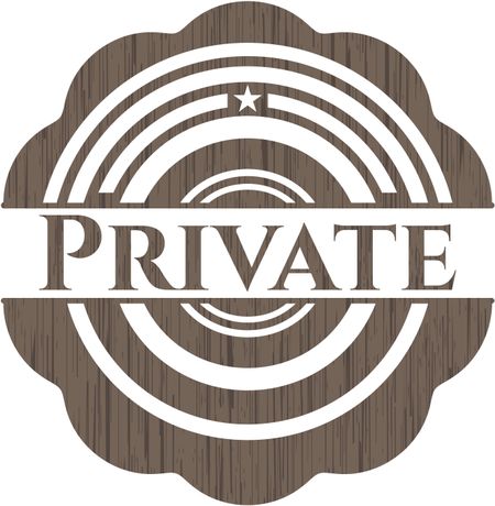 Private realistic wooden emblem