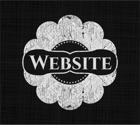 Website chalkboard emblem on black board