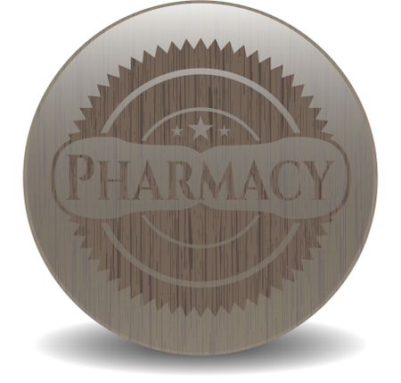 Pharmacy realistic wooden emblem