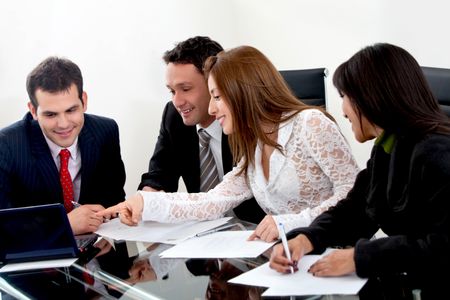 business group working isolated over a white background