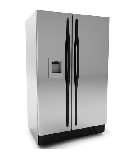 Render of a refrigerator on 3D isolated on white