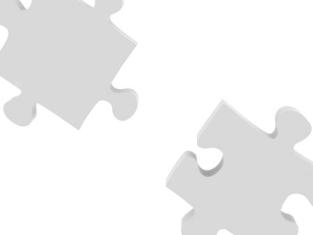 Couple of puzzle pieces isolated over a white background on 3D