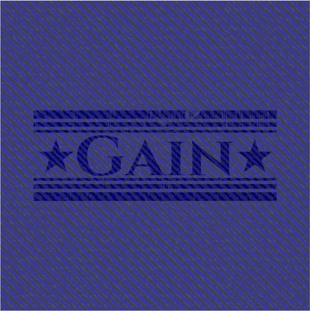 Gain badge with jean texture