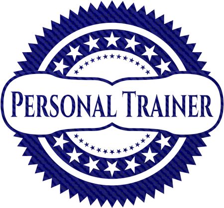 Personal Trainer emblem with jean texture